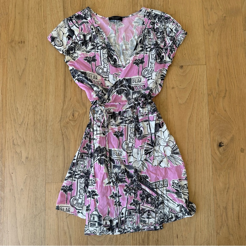 ZARA Tropical Printed Wrap Dress